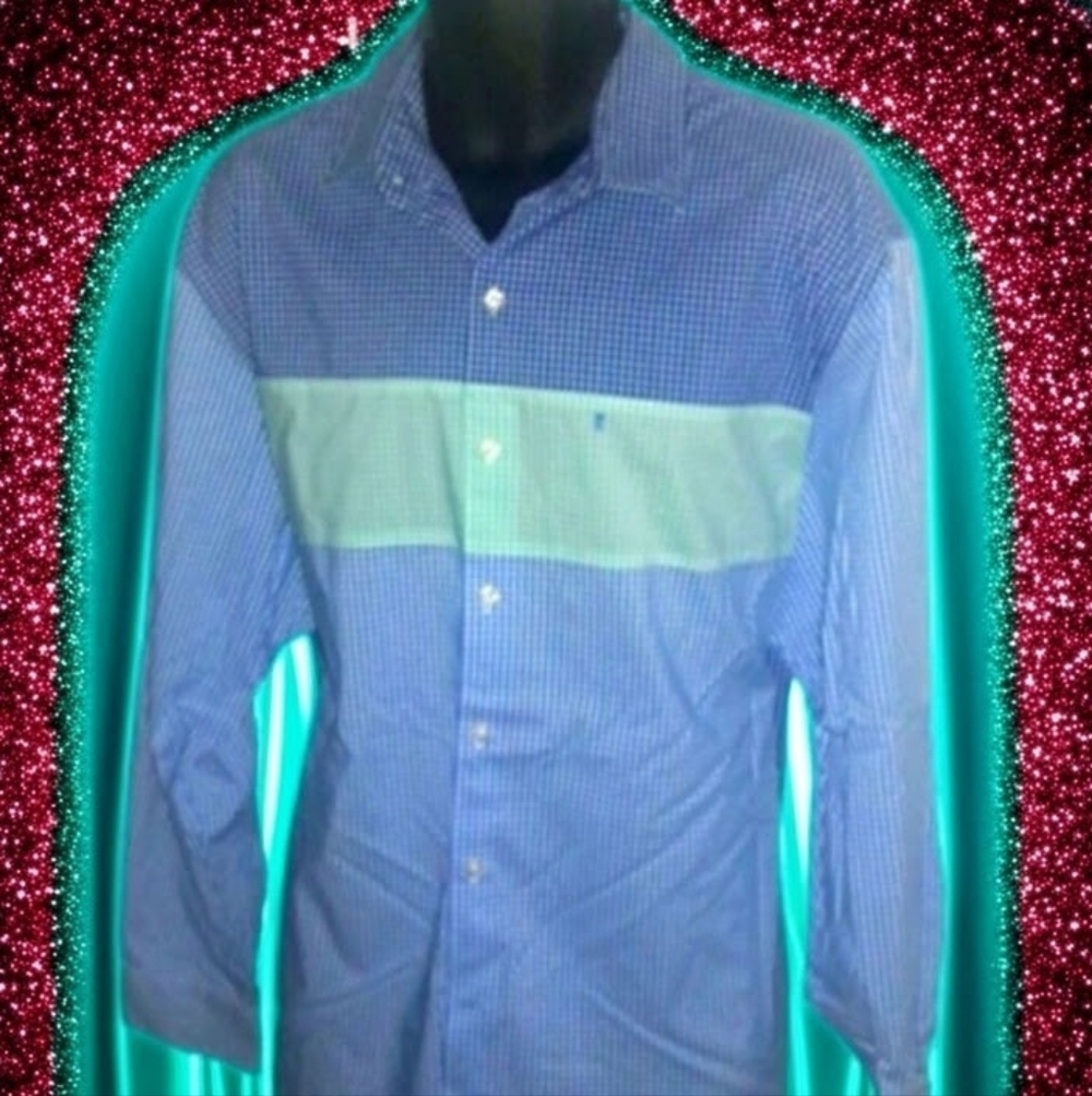 Izod Three Tone Blue Plaid Shirt!